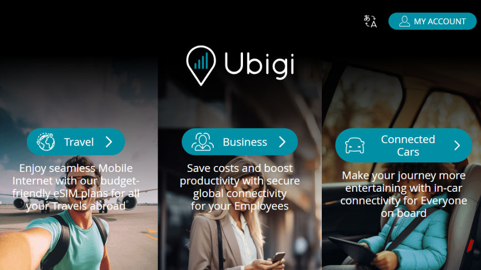 Ubigi website screenshot (February 2026)