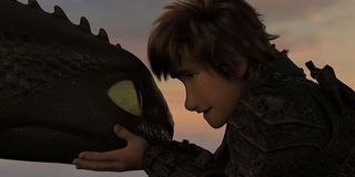 Toothless and Hiccup in How To Train Your Dragon: The Hidden World