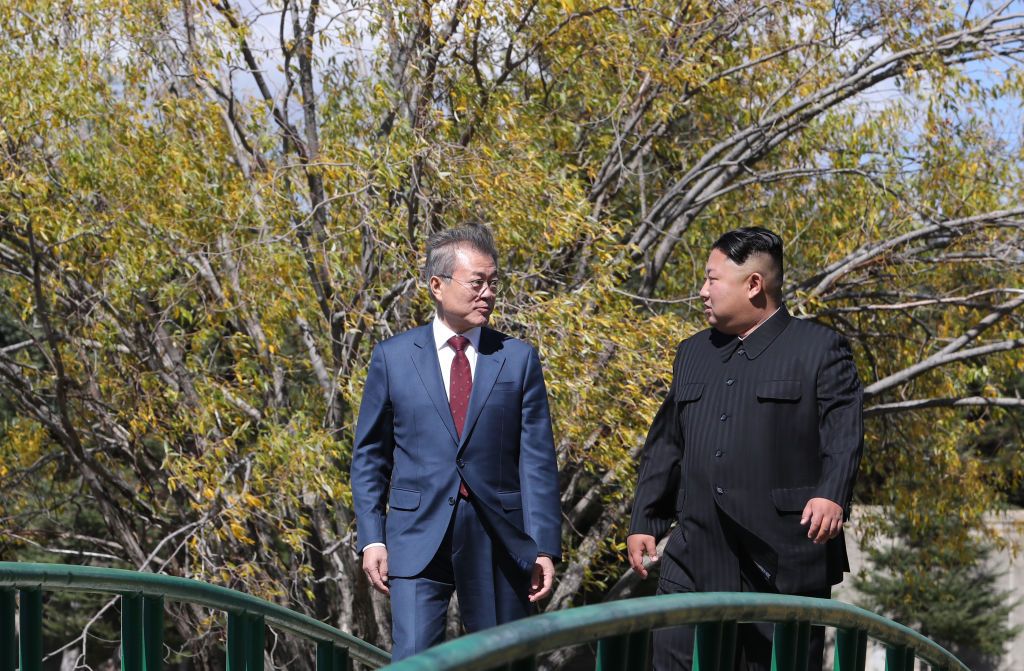 North Korean leader Kim Jong Un and South Korean President Moon Jae-in