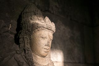 Close-Up of Chandra Statue in Nandi Temple, Candi Prambanan, Yogyakarta, Indonesia