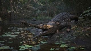 Un crocodile dans la jungle dans Metal Gear Solid 3 Snake Eater remake