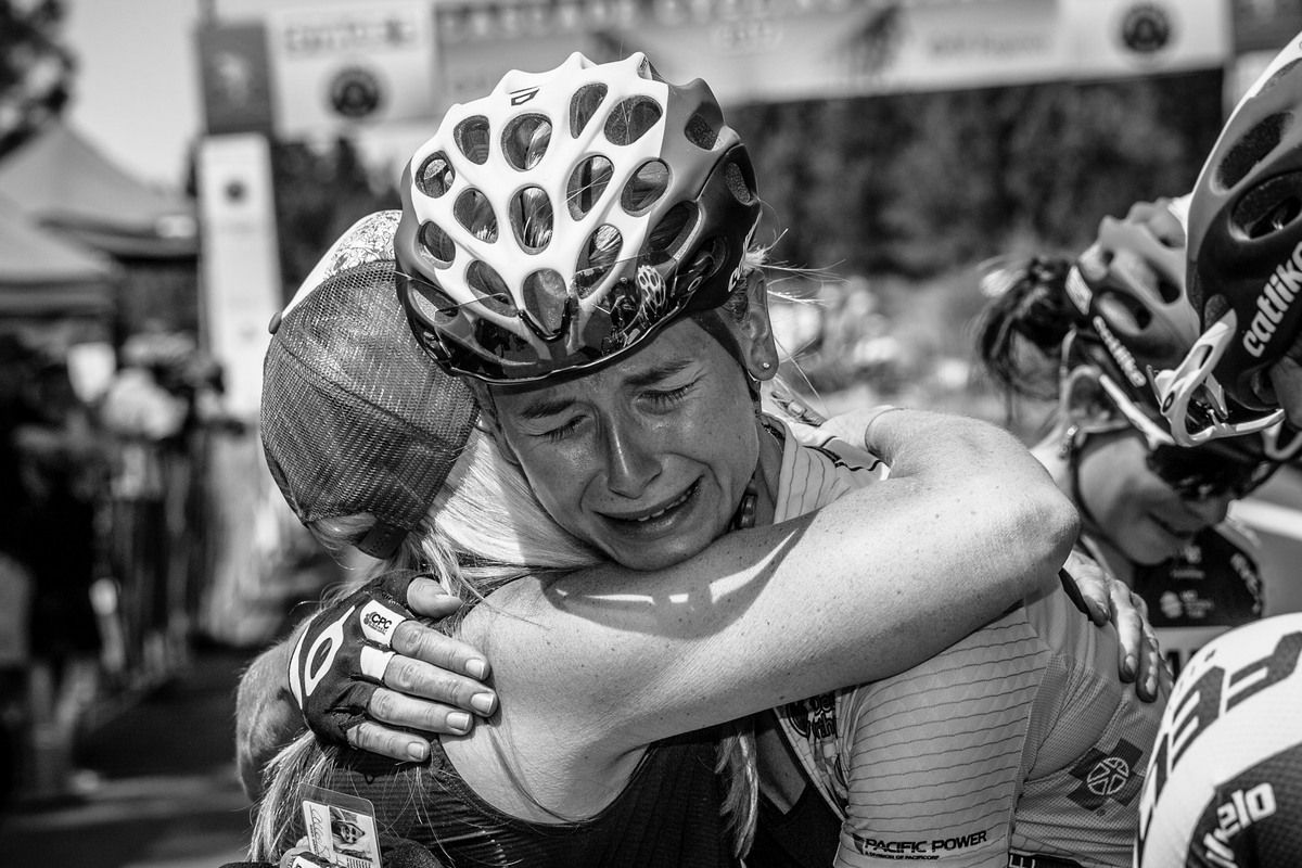 Allie Dragoo (Twenty20) gets emotional after a hard week of racing and taking the overall win