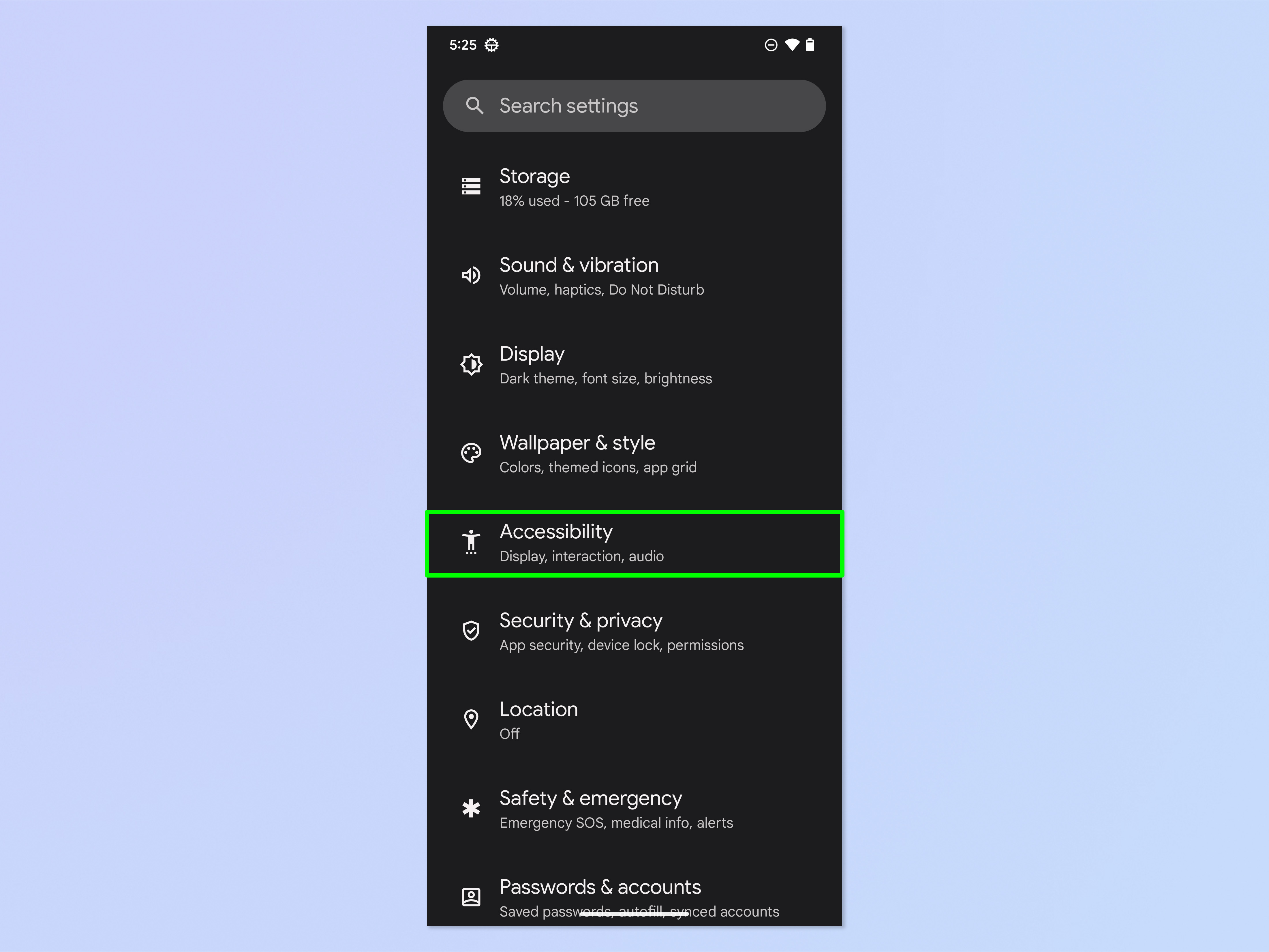 Скриншот, показывающий шаги, необходимые для использования Live Transcribe на Android.