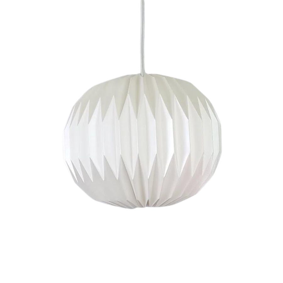 White paper sphere hanging light shade