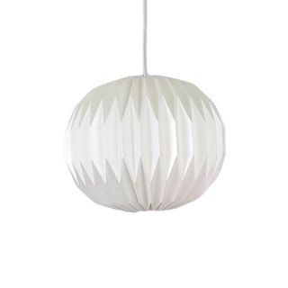 White paper sphere hanging light shade