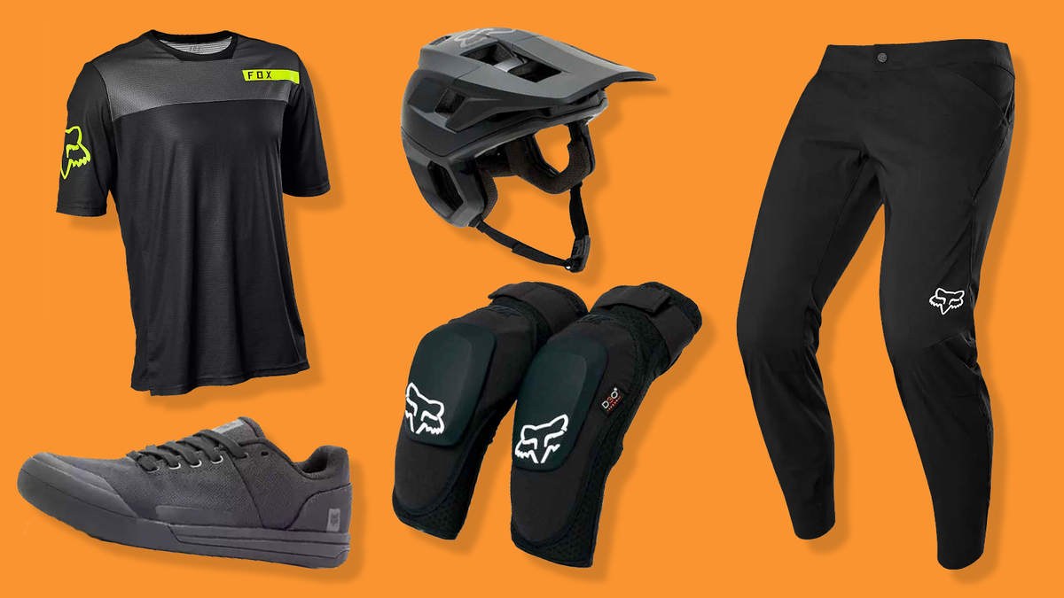 Fox Racing MTB products on orange backdrop