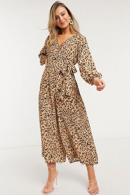 ASOS Design Wrap-Tie Leopard Jumpsuit