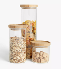 House by John Lewis Airtight Wood Lid Glass Storage Jar | £11 at John Lewis &amp; Partners