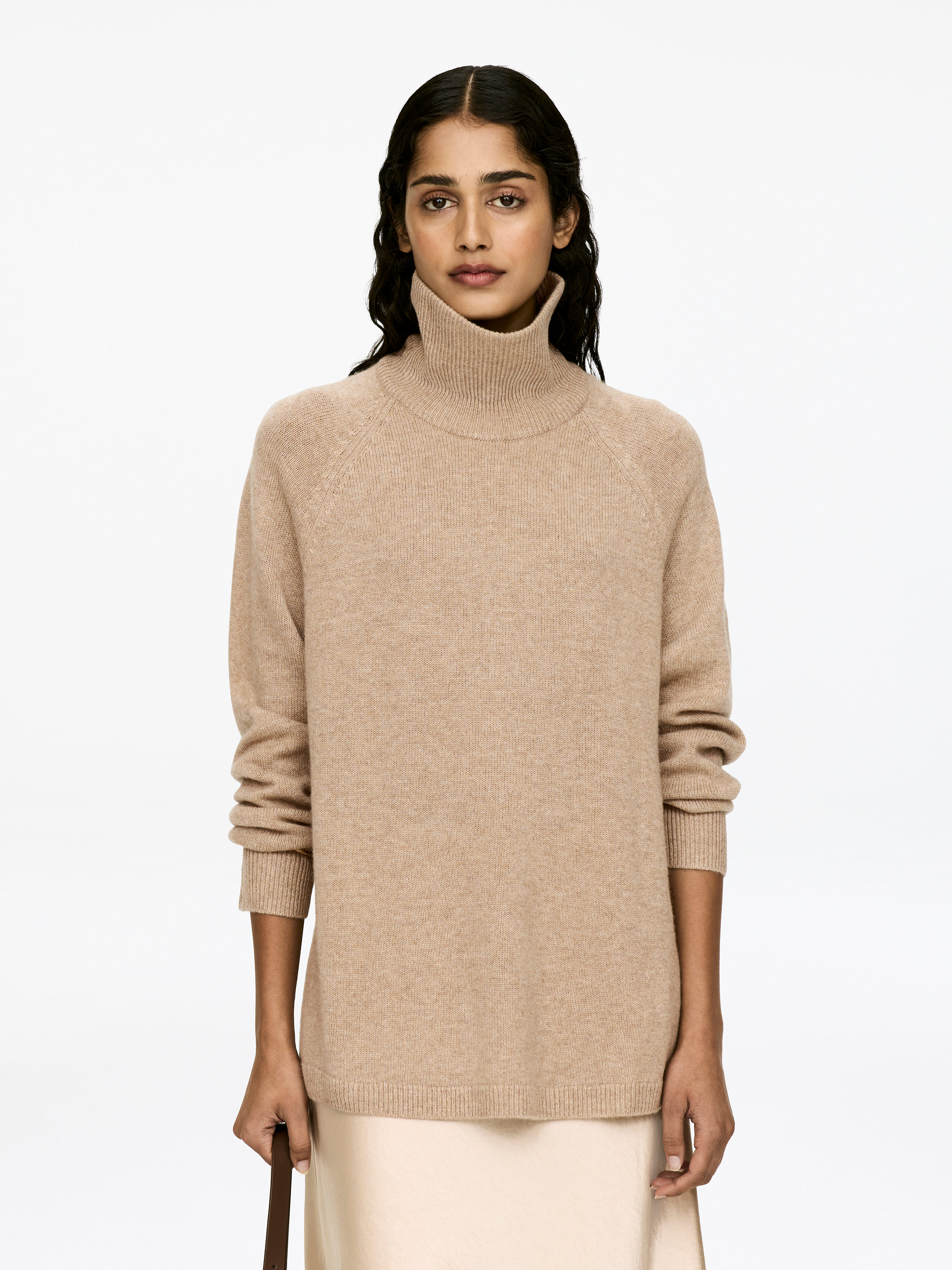 Roll-Neck Cashmere-Wool Jumper &amp;ndash; Beige &amp;ndash; Women &amp;ndash; Arket Gb