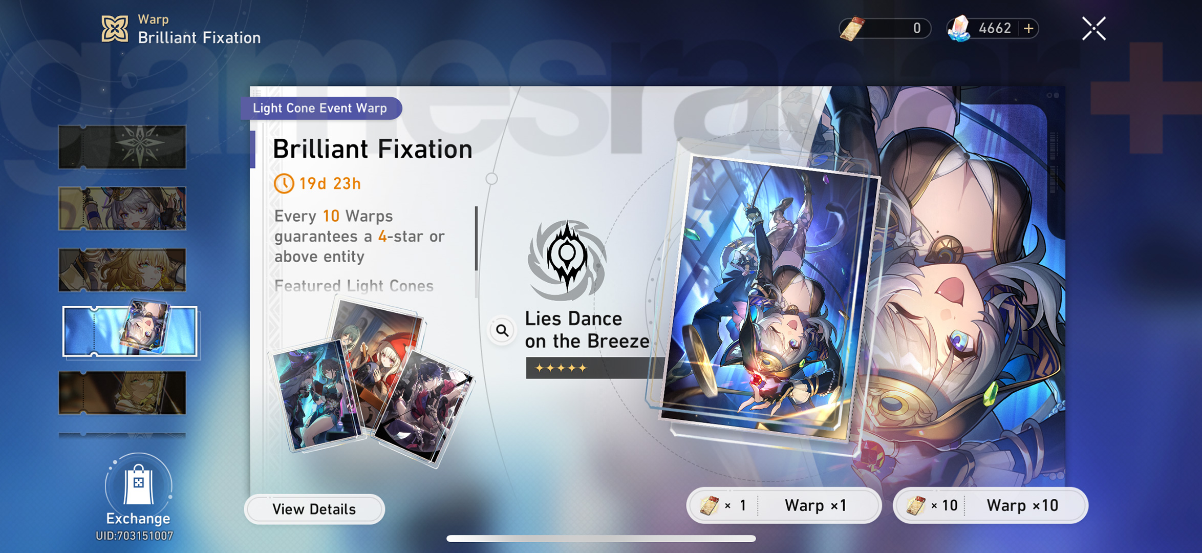 Honkai Star Rail banner schedule - Brilliant Fixation: Lies Dance on the Breeze