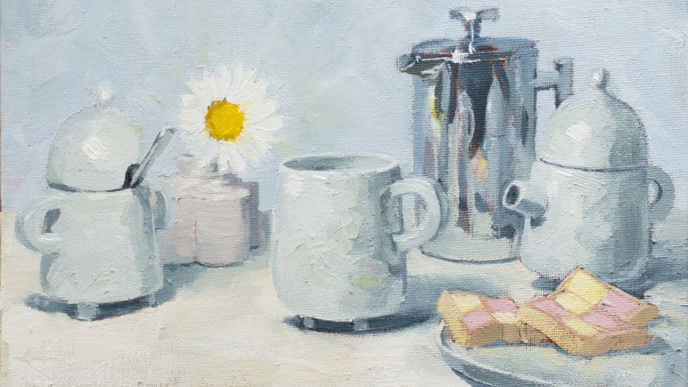 Painting still life in oil