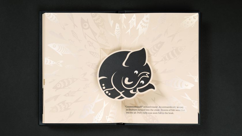 Cannonball!, book made by Taxi Studio, spread showing an elephant