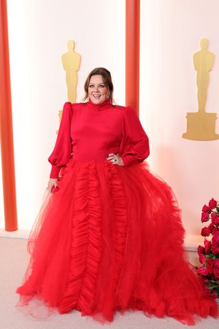 Melissa McCarthy on the Oscars 2023 95th Academy Awards red carpet in Los Angeles