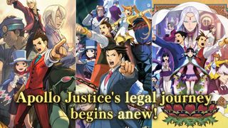 Split image showing off three different Ace Attorney games