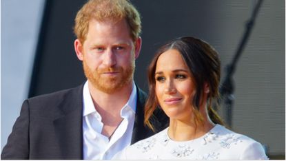 Prince Harry and Meghan Markle at Global Citizen Live: New York on September 25, 2021.