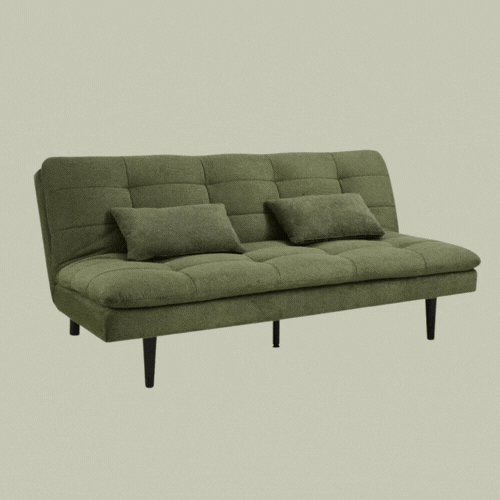 George Oliver , Warick Sage Green Linen Fabric Sofa Bed