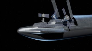 a spacecraft opens up in orbit ta reveal nuff muthafuckin smalla satellites inside covered up in big-ass solar panels