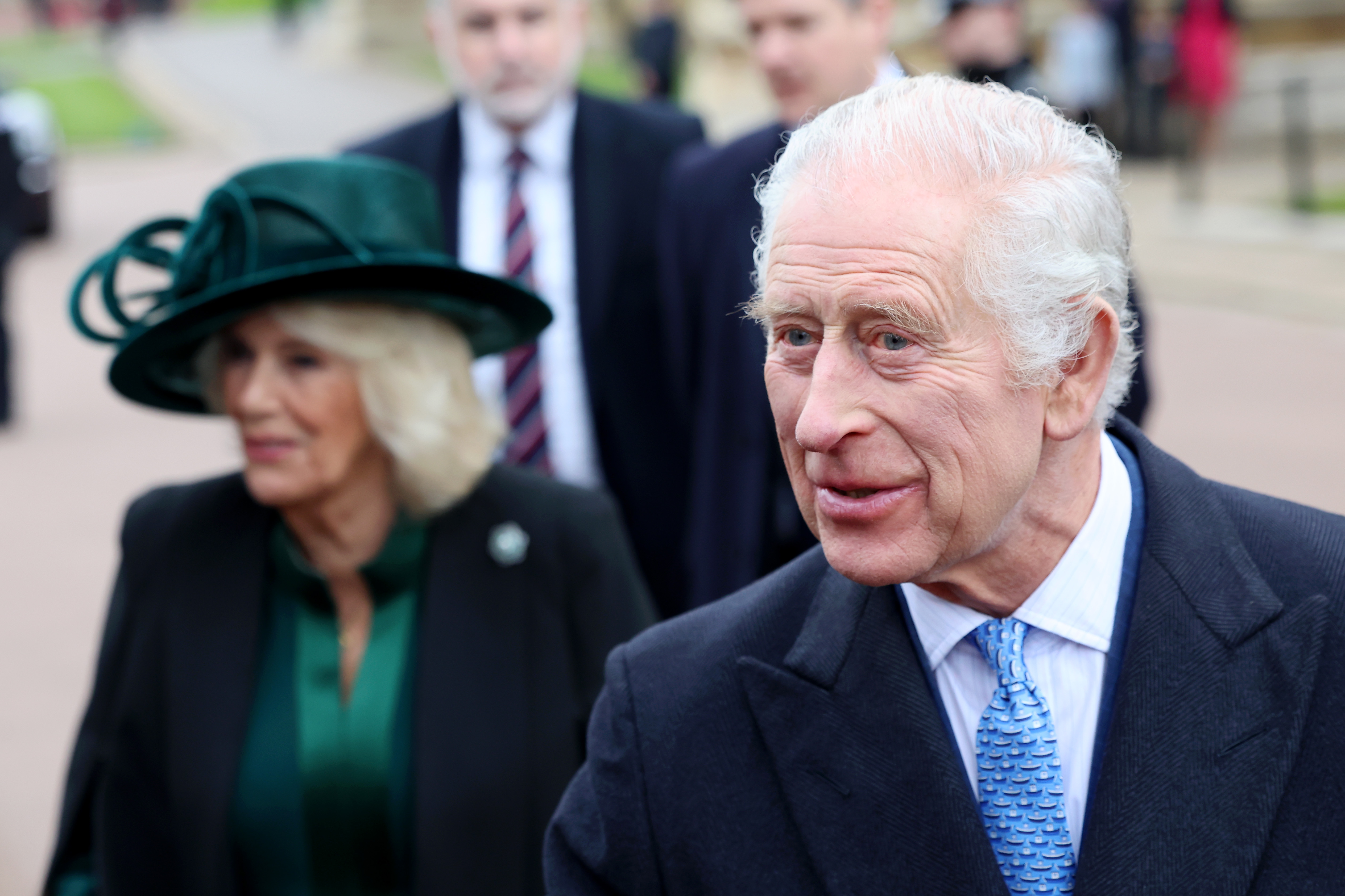 King Charles and Queen Camilla at the Easter service