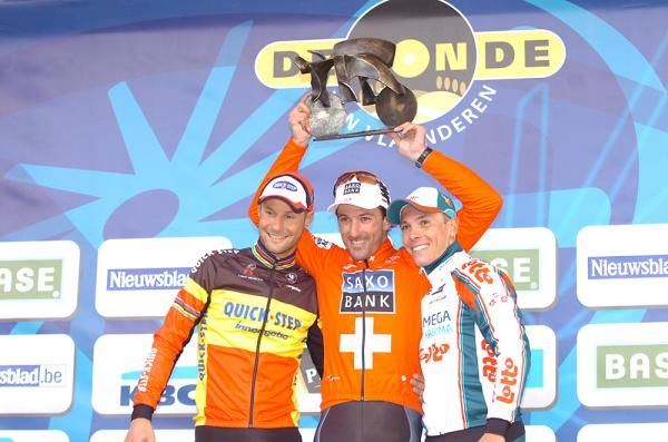 The 2010 Ronde van Vlaanderen podium