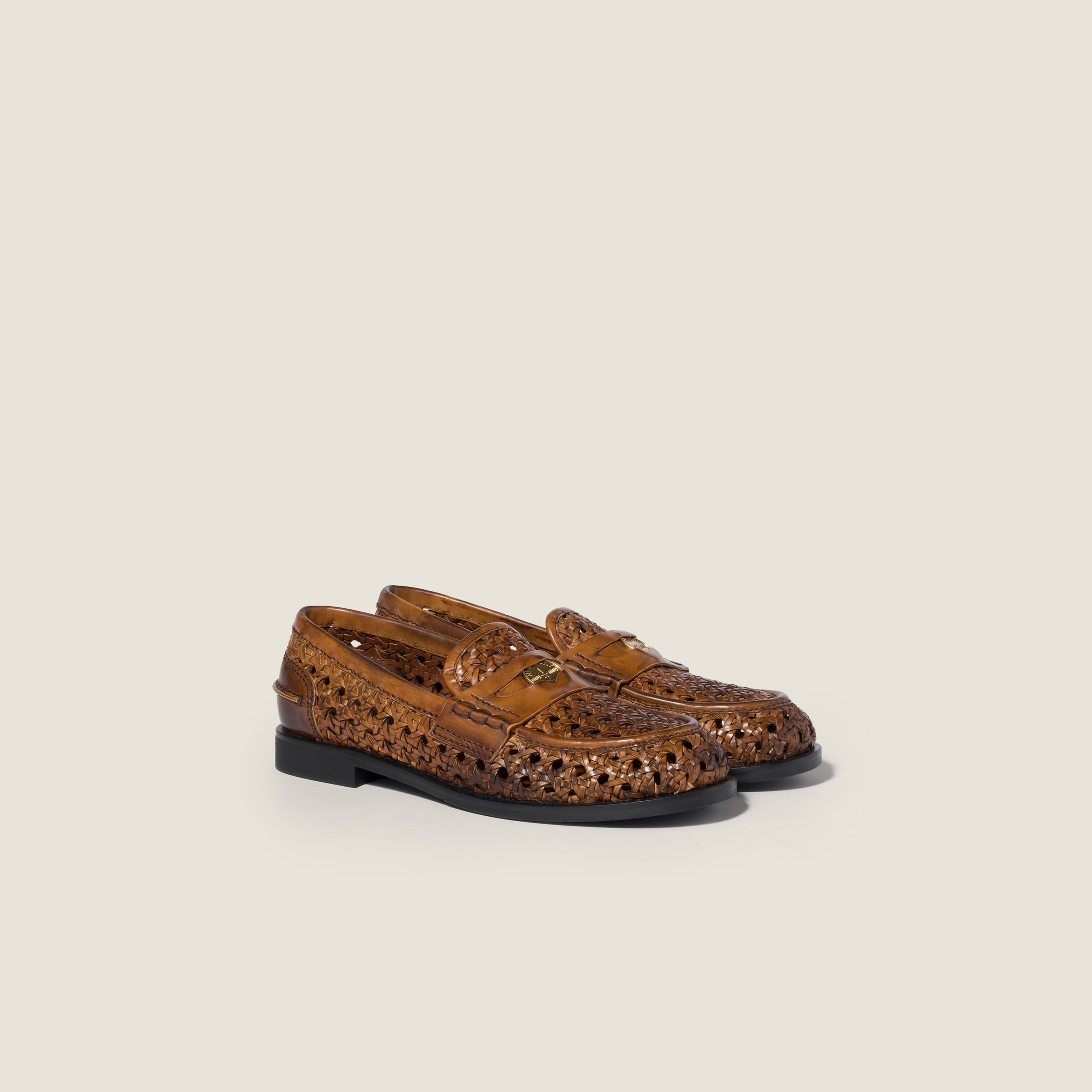 Woven Leather Loafers