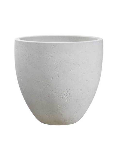 Pietra White Resin Outdoor Planter