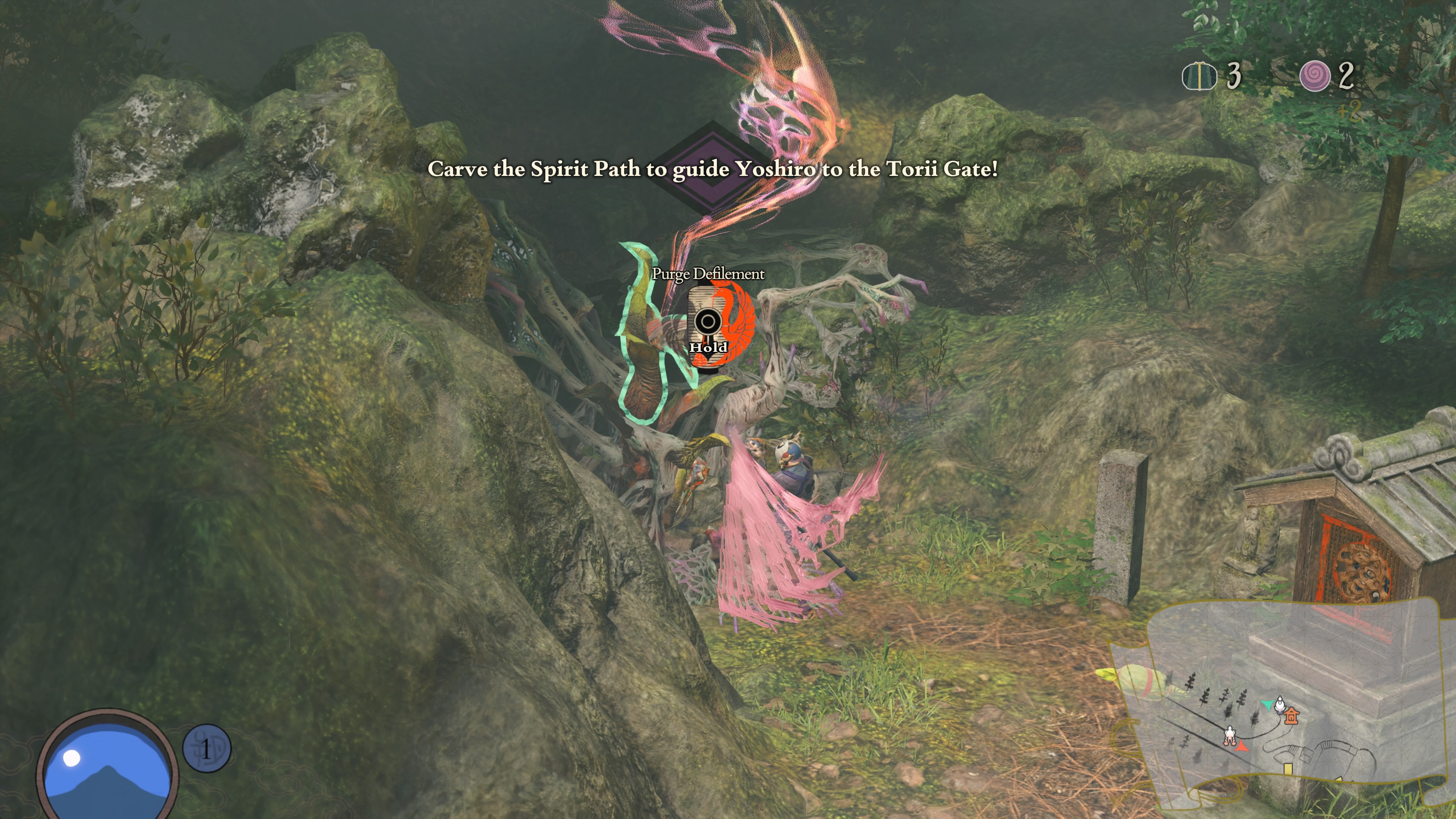 A screenshot showing Soh purging some Seethe corruption.
