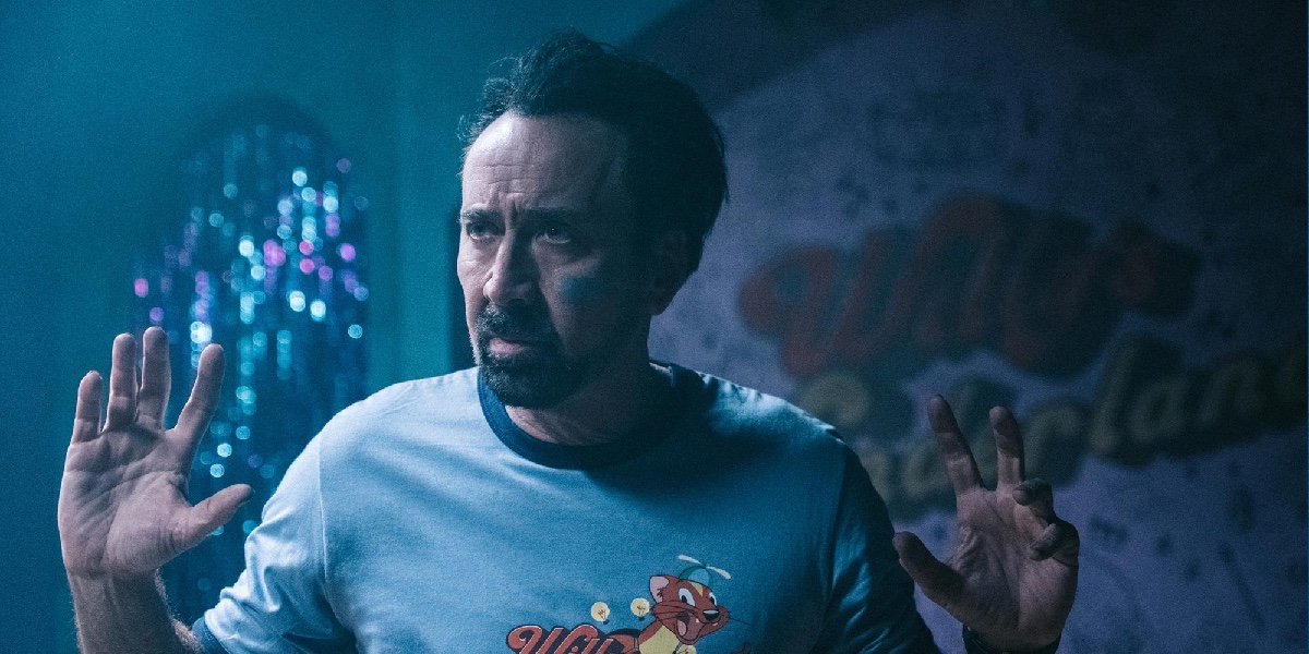 Nicolas Cage as The Janitor in Willy&#039;s Wonderland.