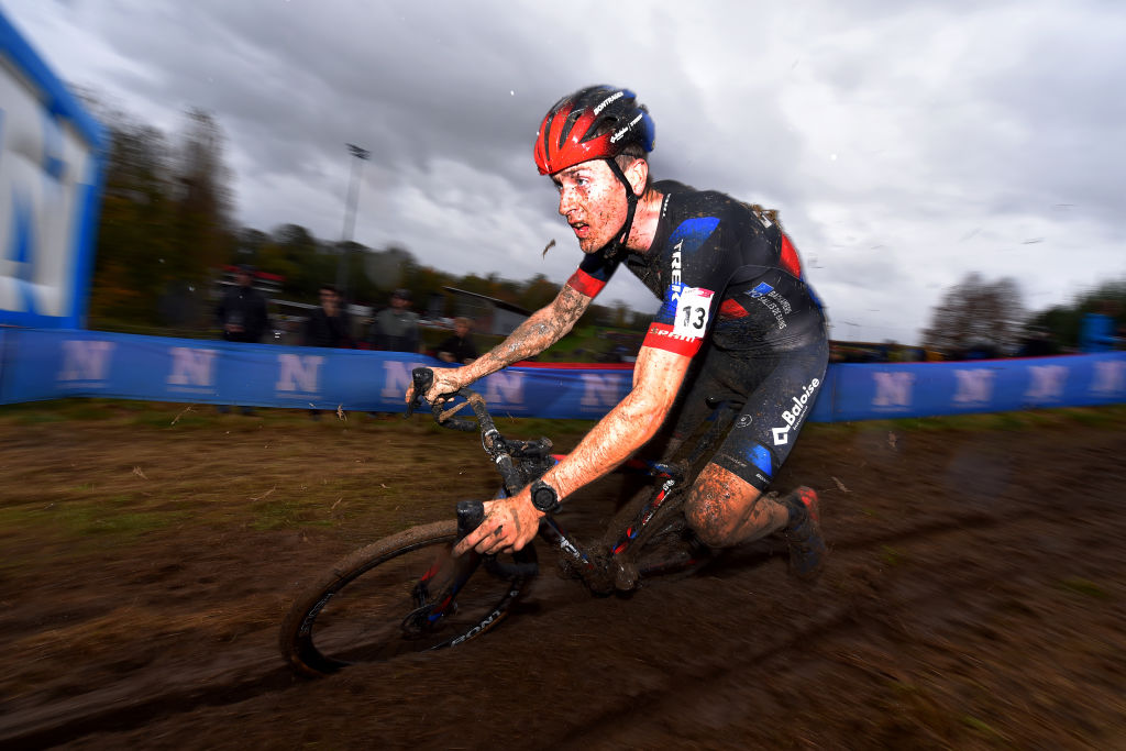 OVERIJSE BELGIUM OCTOBER 31 Toon Aerts of Belgium and Team Baloise Trek Lions competes during the 62nd Druivencross Overijse UCI CycloCross Worldcup 2021 Mens Elite DruivencrossOverijse CXWorldCup UCIcyclocrossWC on October 31 2021 in Overijse Belgium Photo by Luc ClaessenGetty Images