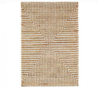 A jute rug with geometric pattern