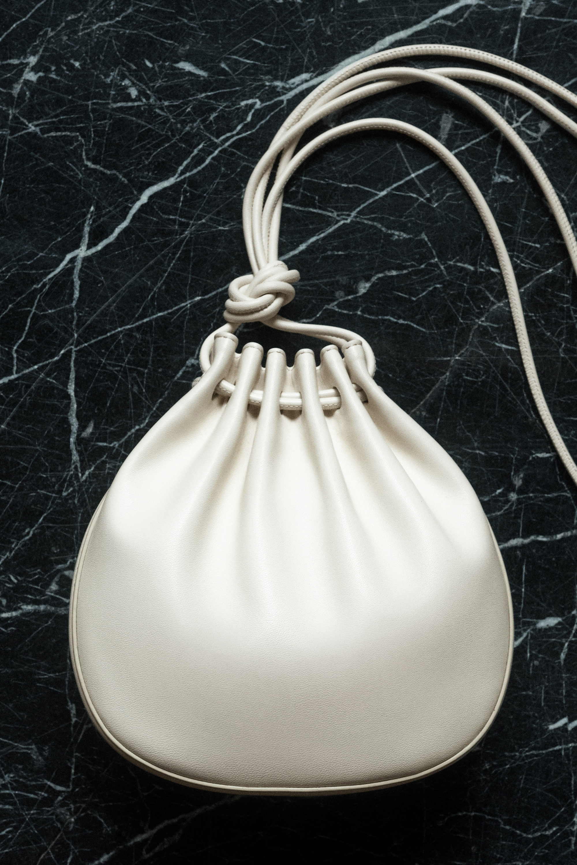 Gathered Pouch Bag - Leather