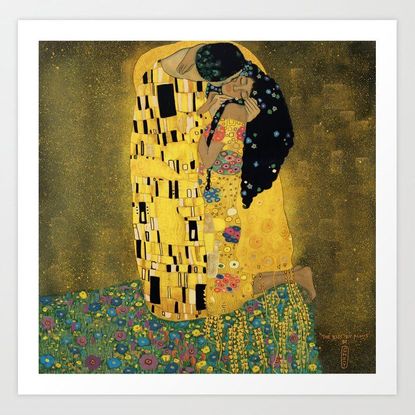 'Curly Version of The Kiss by Klimt' by Cheyan Lefebvre 