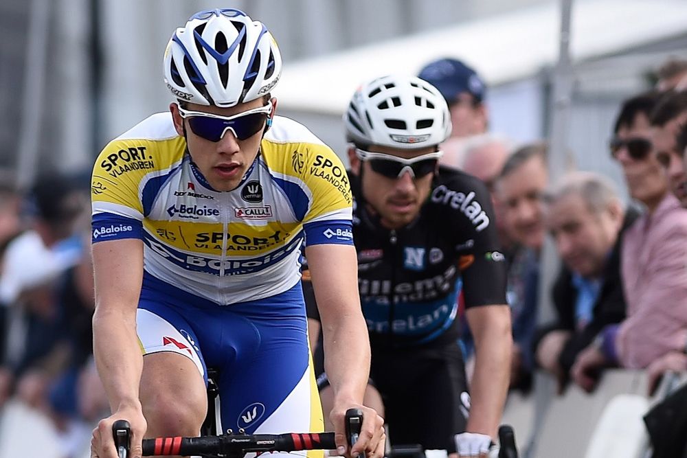 Kenneth Van Rooy (Sport Vlaanderen - Baloise) in the breakaway at Nokere Koerse
