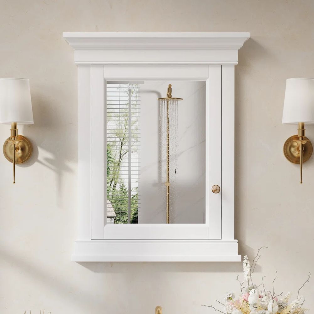 Wall Recessed Solid Wood Medicine Cabinet
