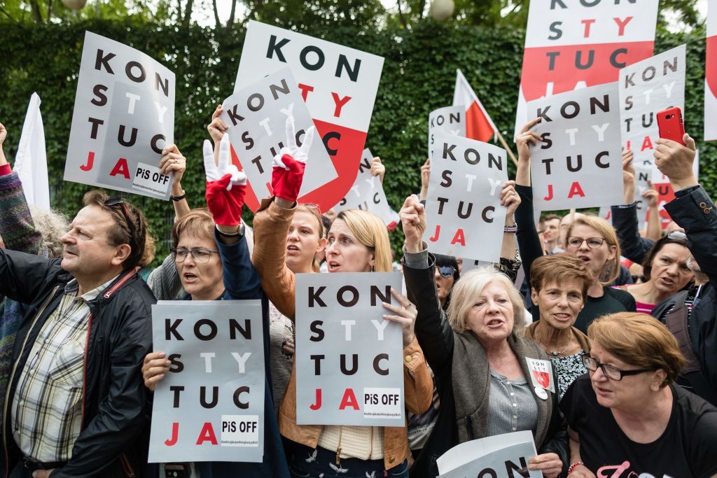 Protesters in Poland.