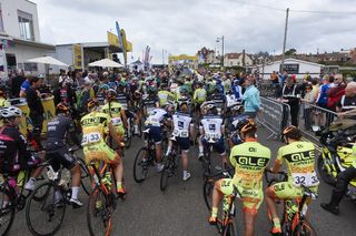 Riders assemble at the start line
