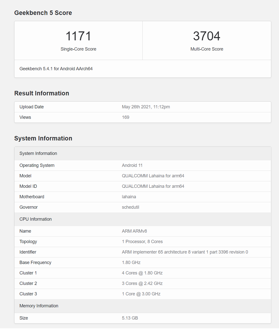 iphone 5 geekbench 3 score