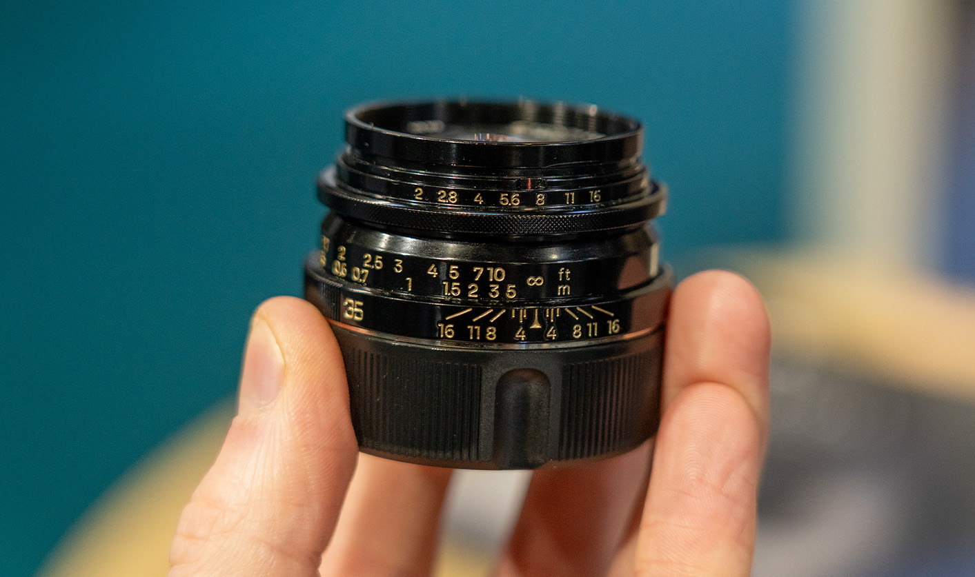 A black camera lens.