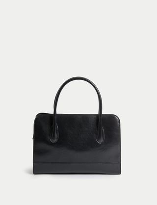 Faux Leather Briefcase Bag