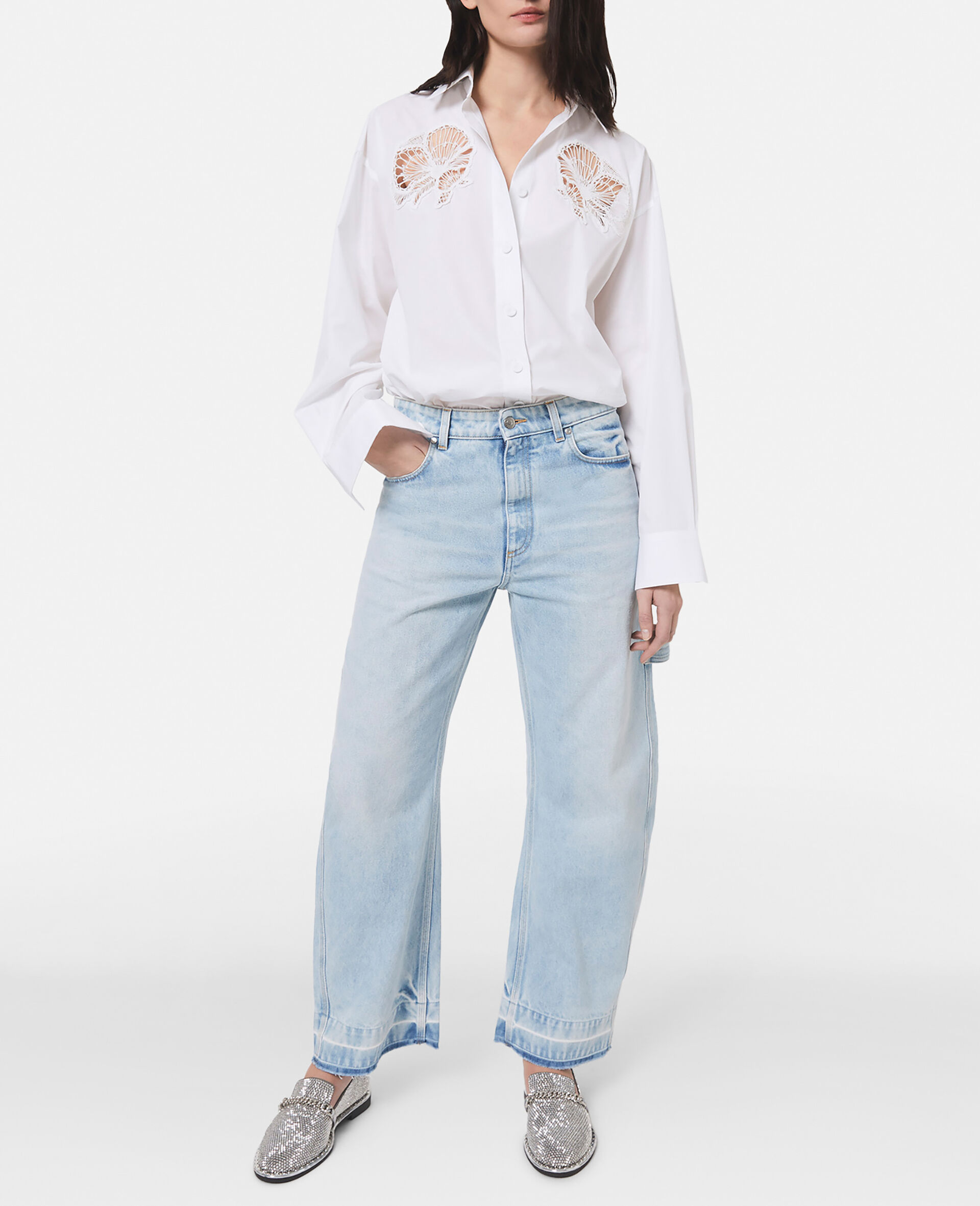 Floral Comely Panel Oxford Shirt