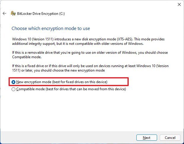 Encryption mode. Encryption mode