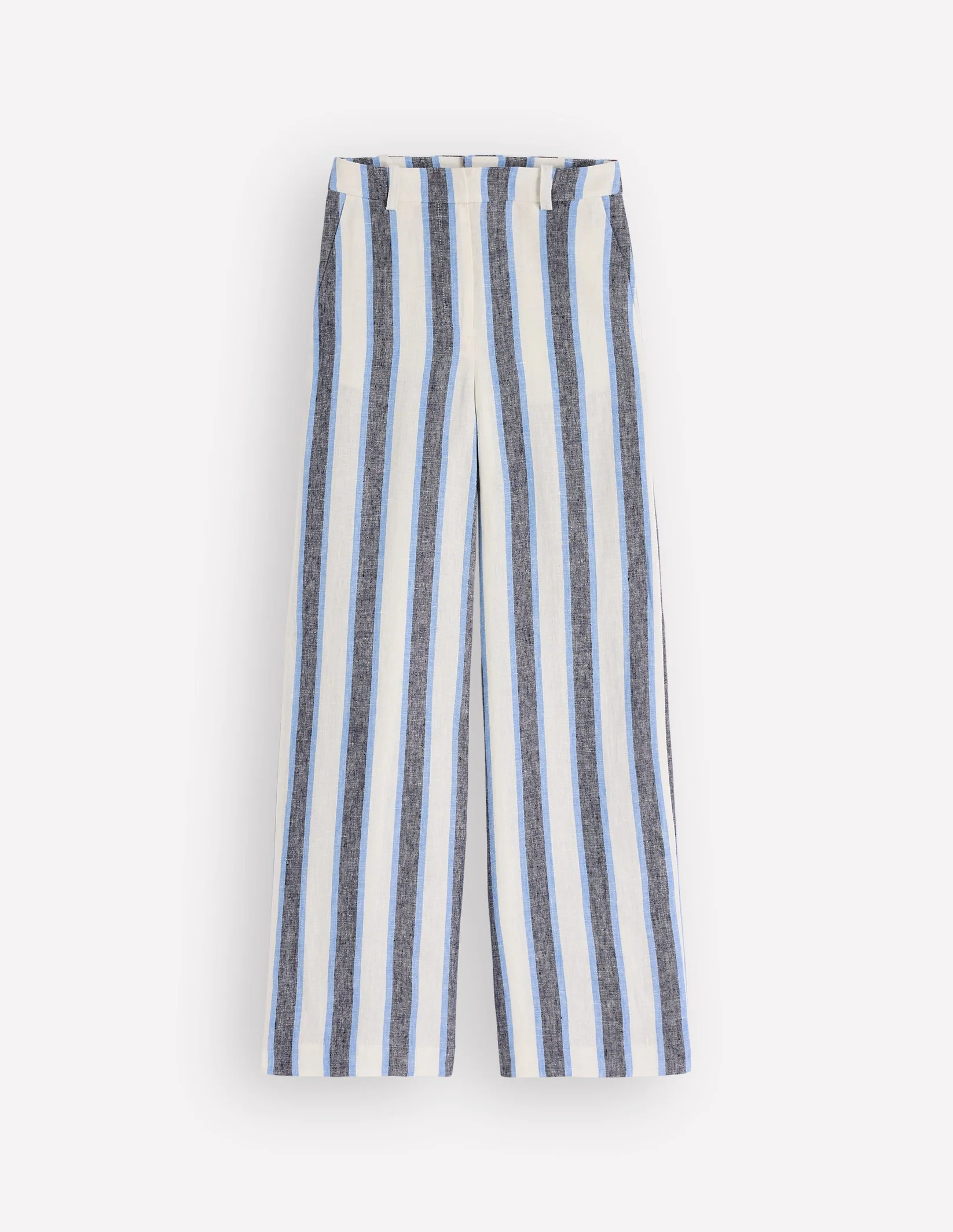Belgravia Linen Trousers-Blue and White Stripe