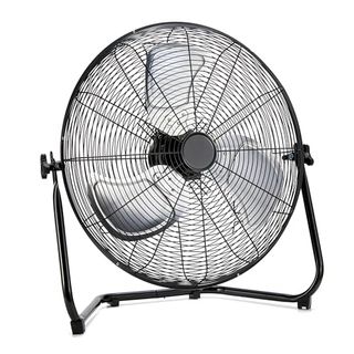 Amazon Basics 20-Inch High-Velocity Industrial Floor Fan With 3 Speeds, Metal Construction and Aluminum Blades, Ideal for Industrial & Commercial Spaces, 125w, Black, 9.45