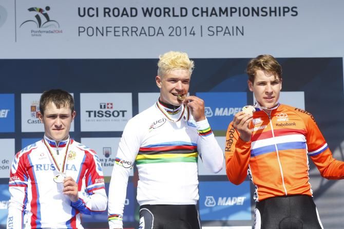 Alexandr Kulikovskiy (Russia), Jonas Bokeloh (Germany) and Peter Lenderink (Netherlands) on the podium