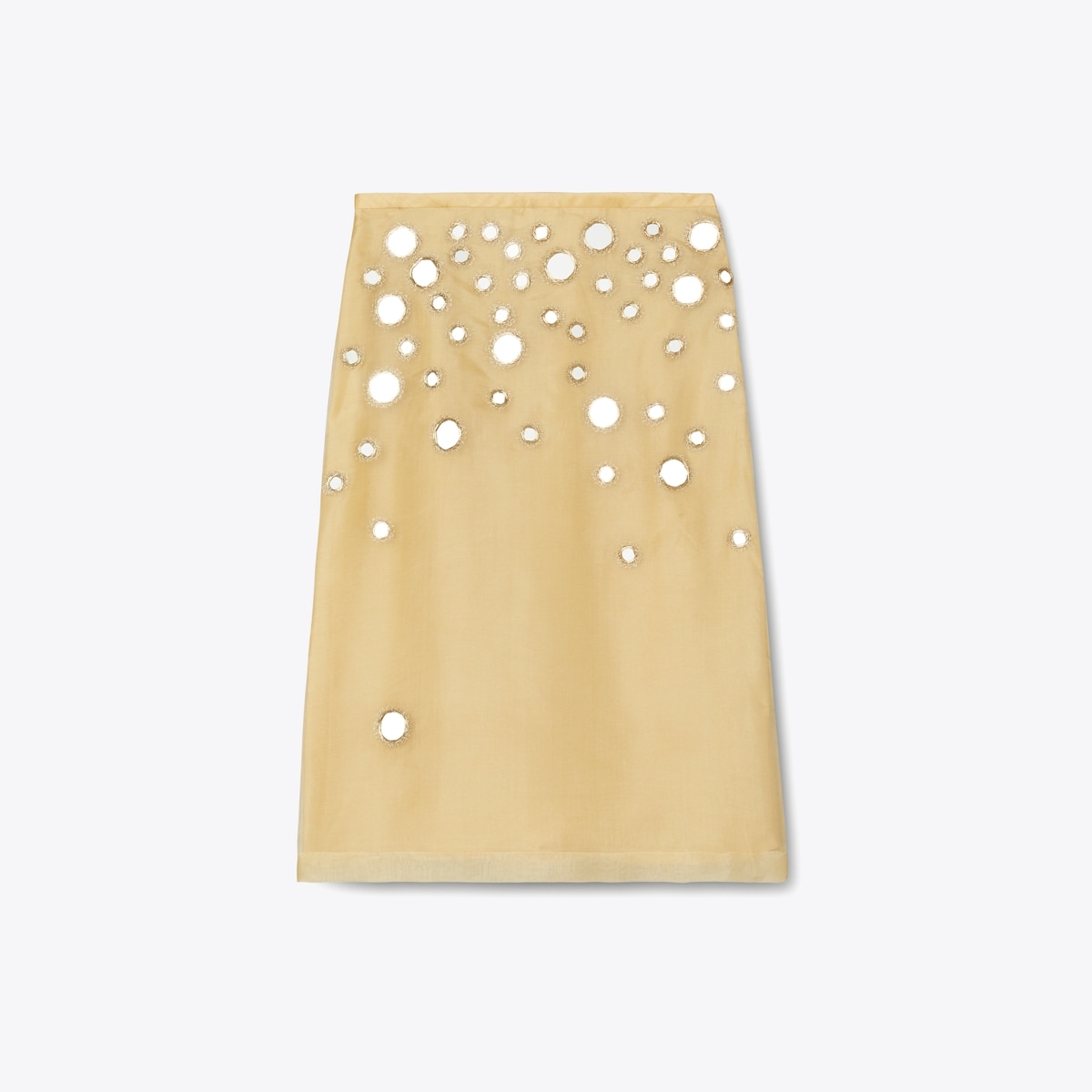 Embellished Mirror Skirt in Yellow, Size 2