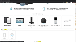 Amazon trade-in homepage