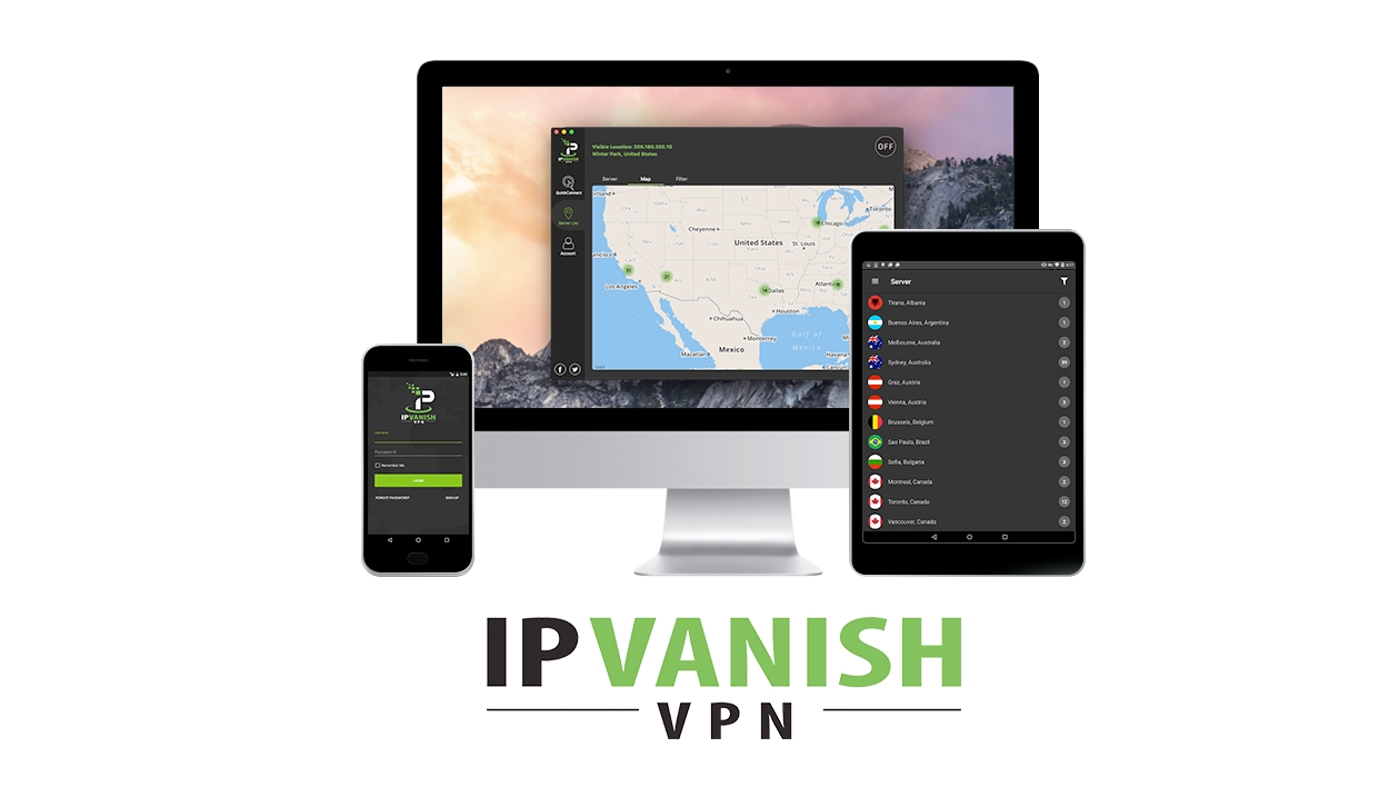IPVanish apps running on PC, phone, routers, and tablets