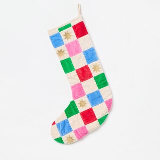 Velvet Patchwork Christmas Stocking | Oliver Bonas