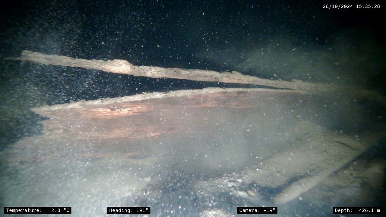 an underwater view of a shipwreck