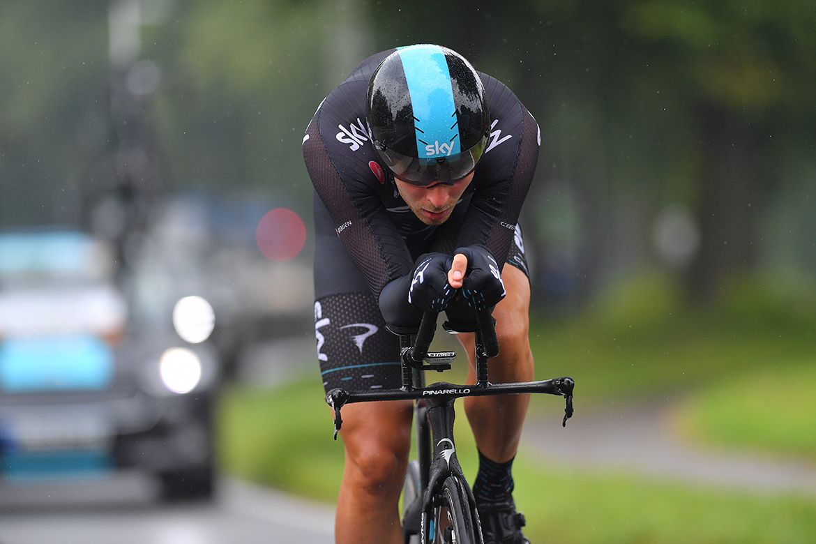 Team Sky's Jon Dibben on the course