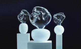 Staffan Holm's sculptural glassworks stole the show at Designgalleriet